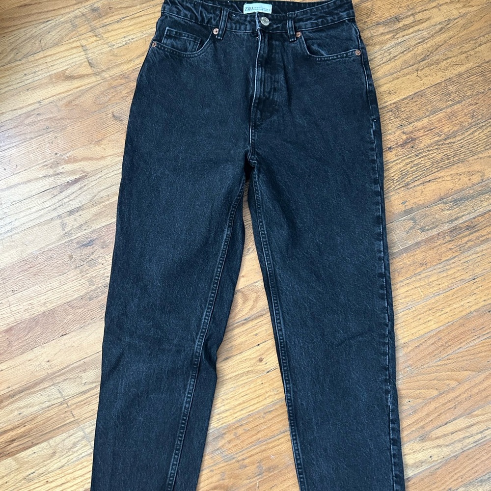 Zara black high waisted denim jeans